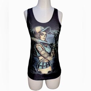 WOMENS | RAZOR BACK SUGAR SKULL SOFTBALL TANK SZ 6
